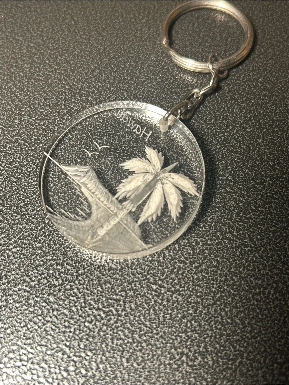 Hawaii Etched Acrylic Palm Tree Keychain, Travel, Souvenirs, Memorabilia